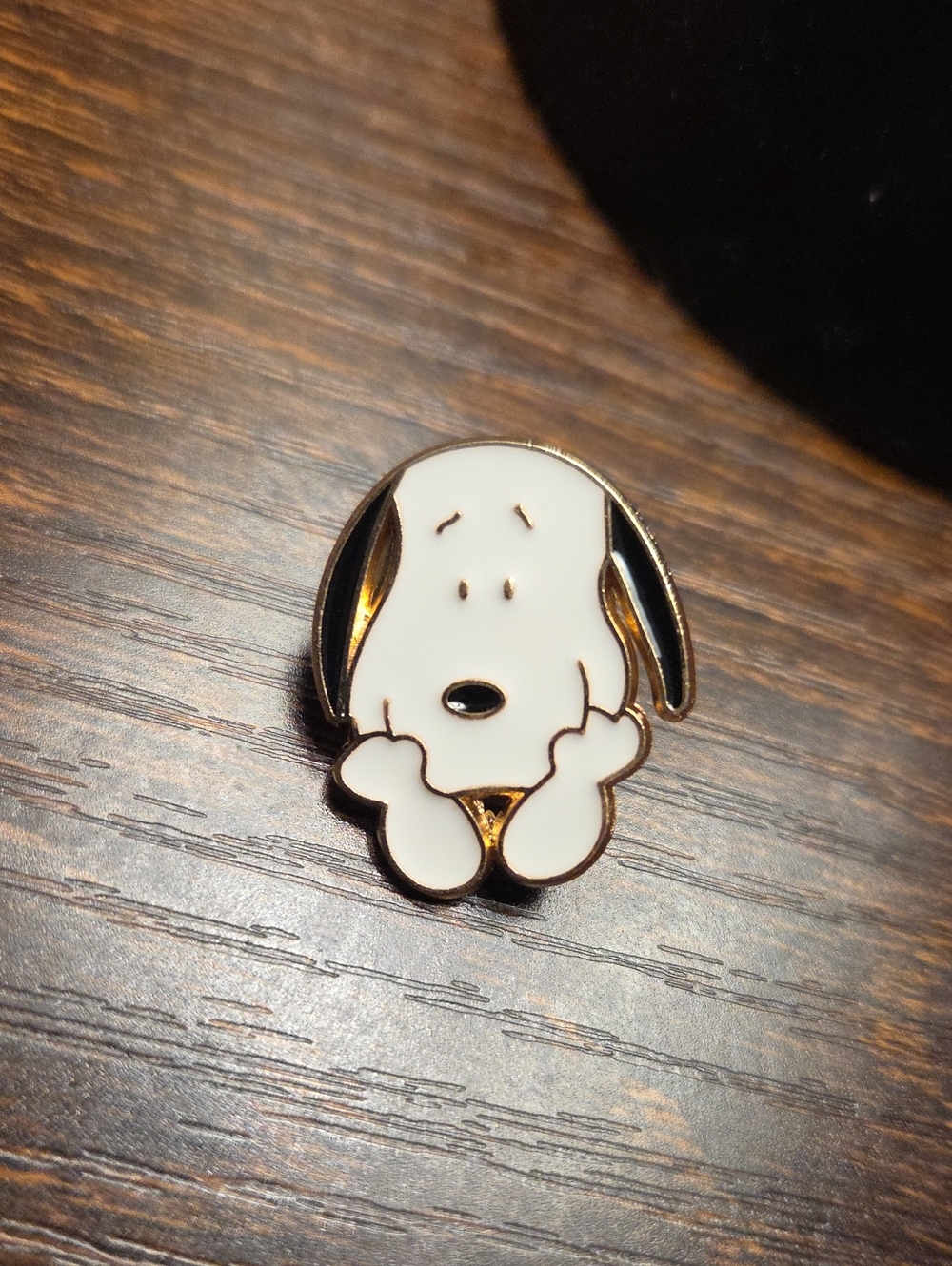 White & Black Dog Enamel Pin Collar Charm for Pets